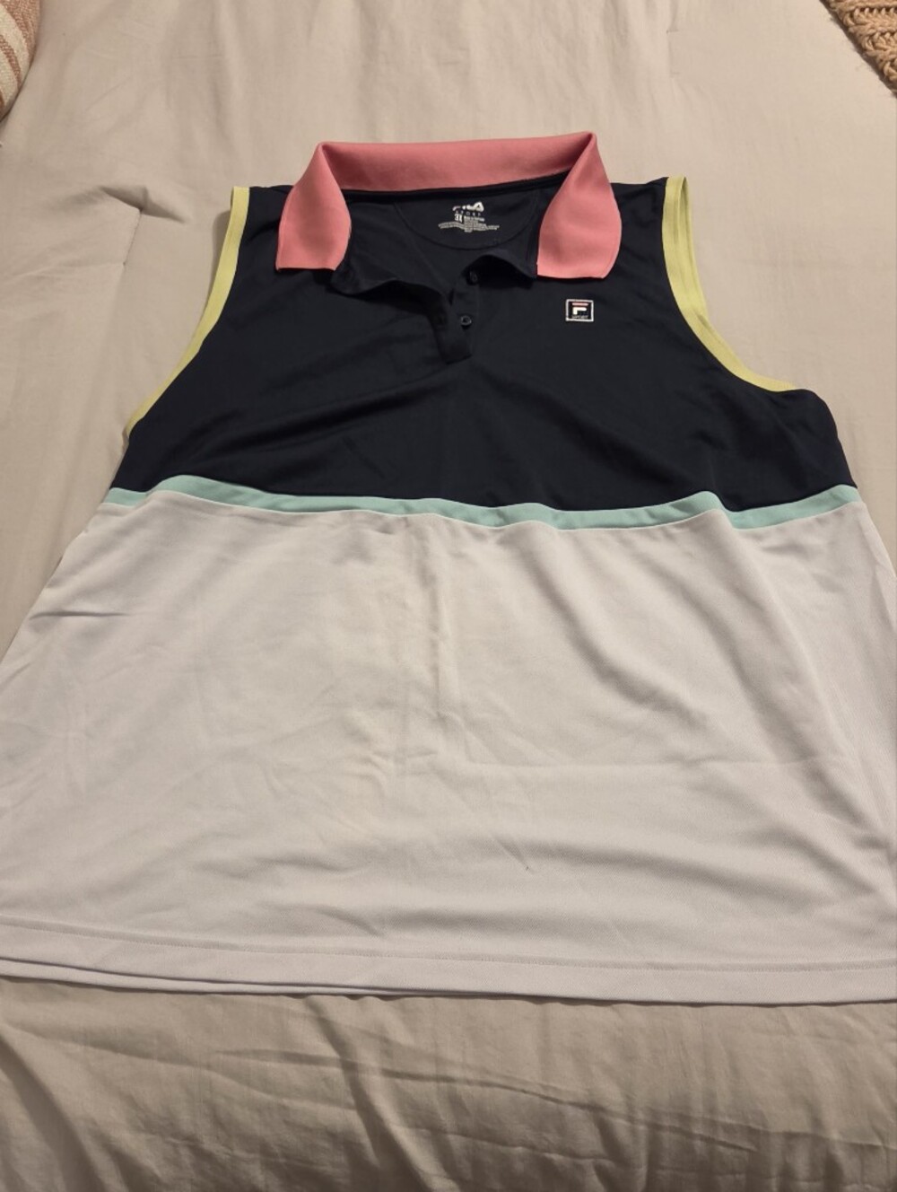 Fila Colorblock Polo Shirt in Navy, White & Pastels